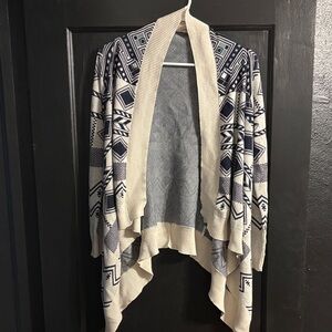 Pink Republic Navy and Cream Patterned Cardigan